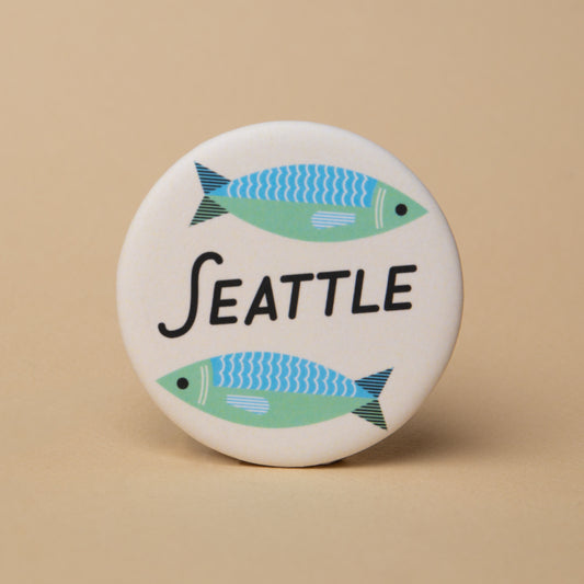 Seattle Fish Market Round Magnet