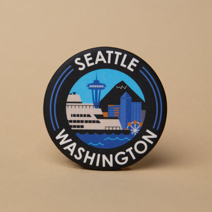 Seattle Ferry Round Magnet