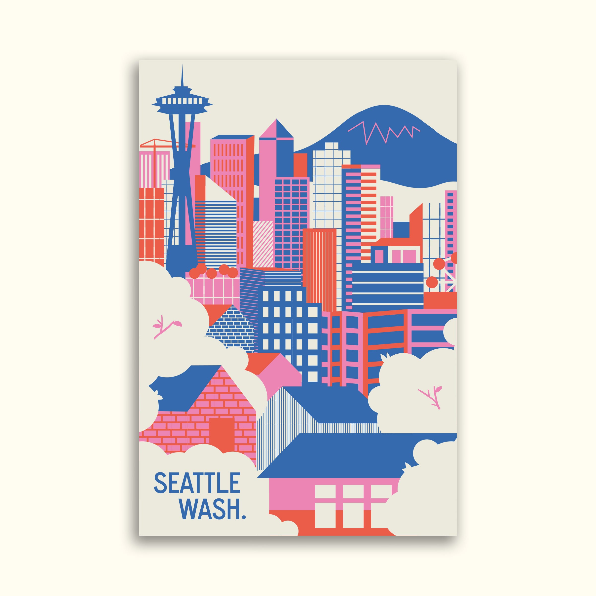 Seattle Skyline Postcard – Tender Loving Empire
