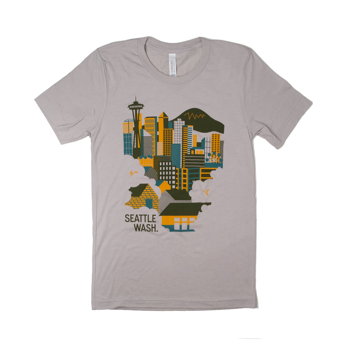 Seattle Skyline Unisex Shirt (Green/Brown)