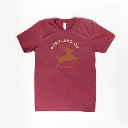 Portland Stag Unisex Shirt (Heather Cardinal)