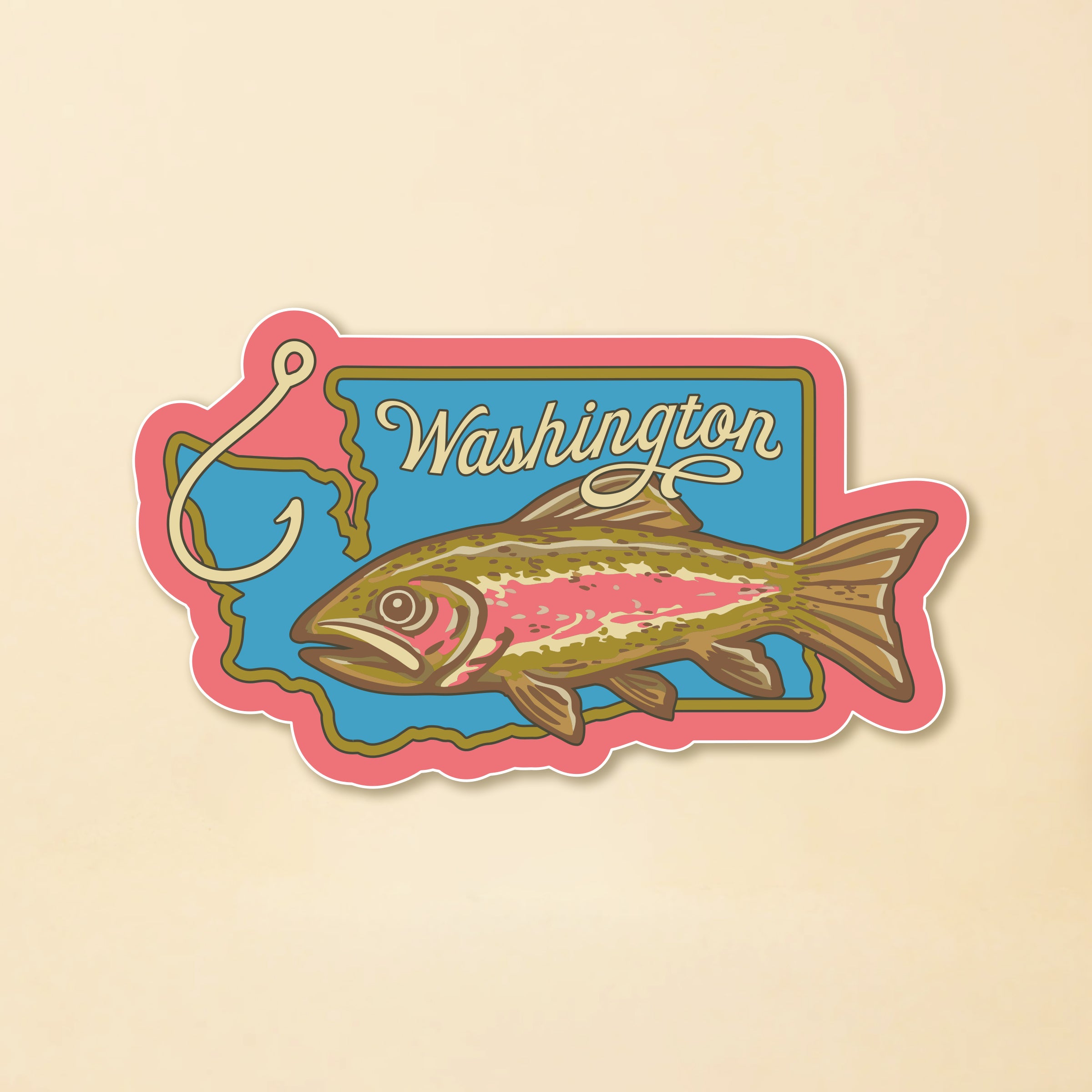 WA Retro Steelhead Sticker – Tender Loving Empire