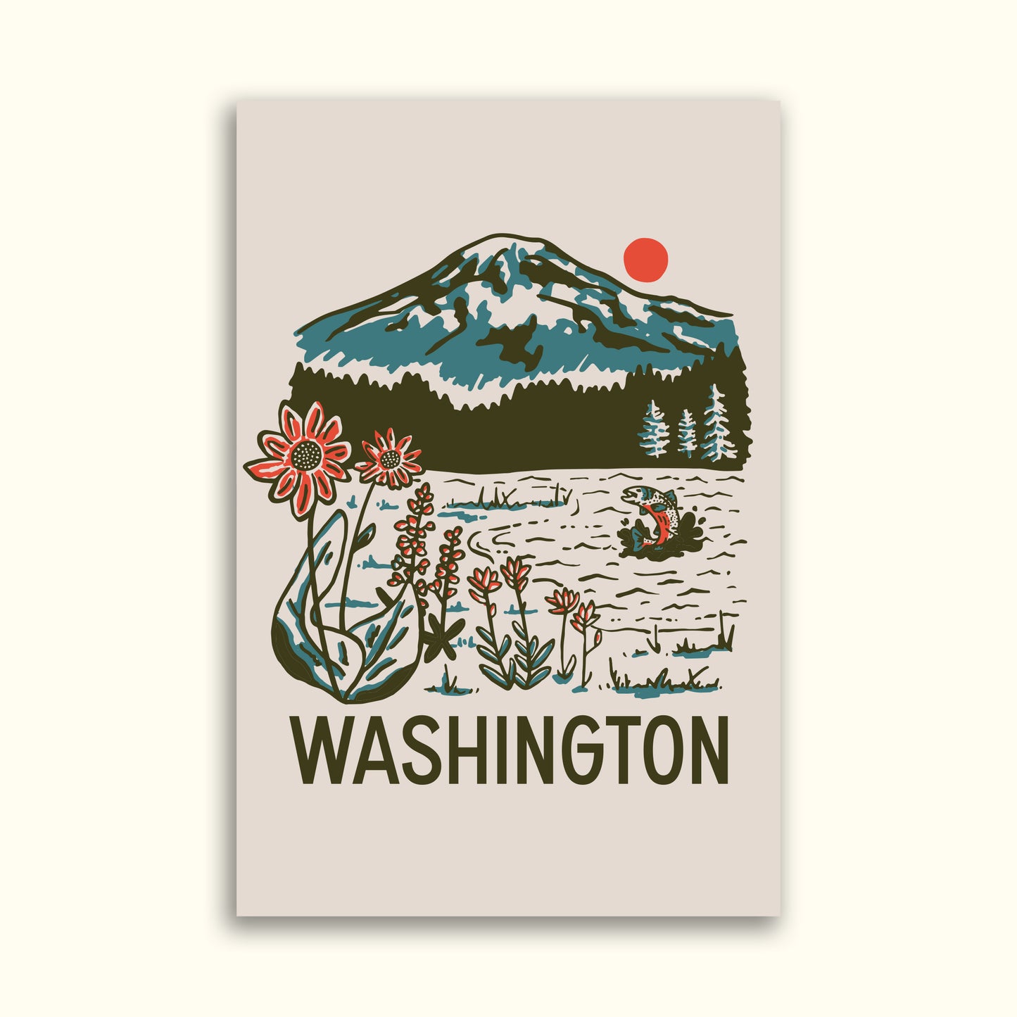 WA Mountain Lake Postcard