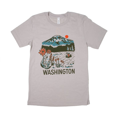 WA Mountain Lake Unisex Shirt (Heather Cool Gray)