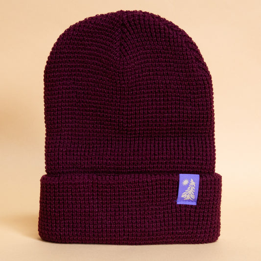Wavy Pine Beanie (Burgundy)