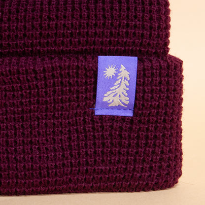 Wavy Pine Beanie (Burgundy)
