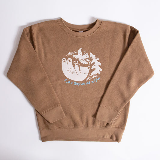 Wild and Free Kids Sweatshirt (Brown)