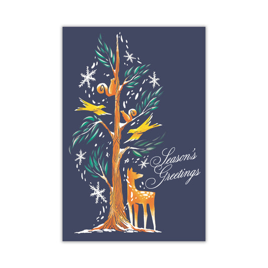 Woodland Season's Greetings Postcard