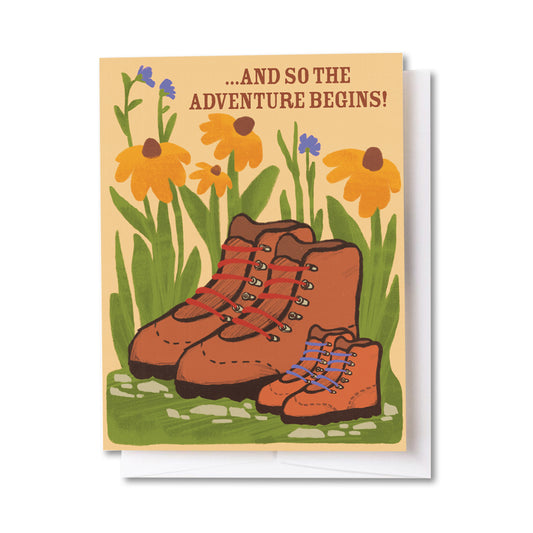 Baby Boots Adventure Begins Card