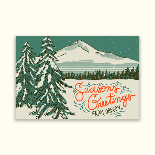 Seasons Greetings Oregon Postcard