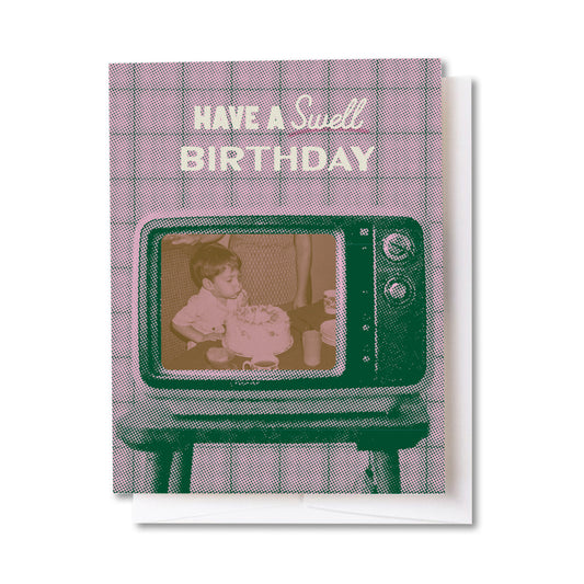 Swell Birthday Retro TV Card