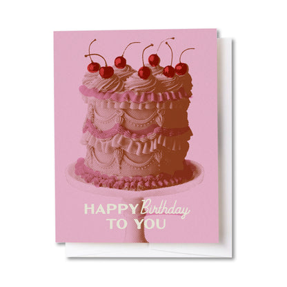 Vintage Birthday Cake Card