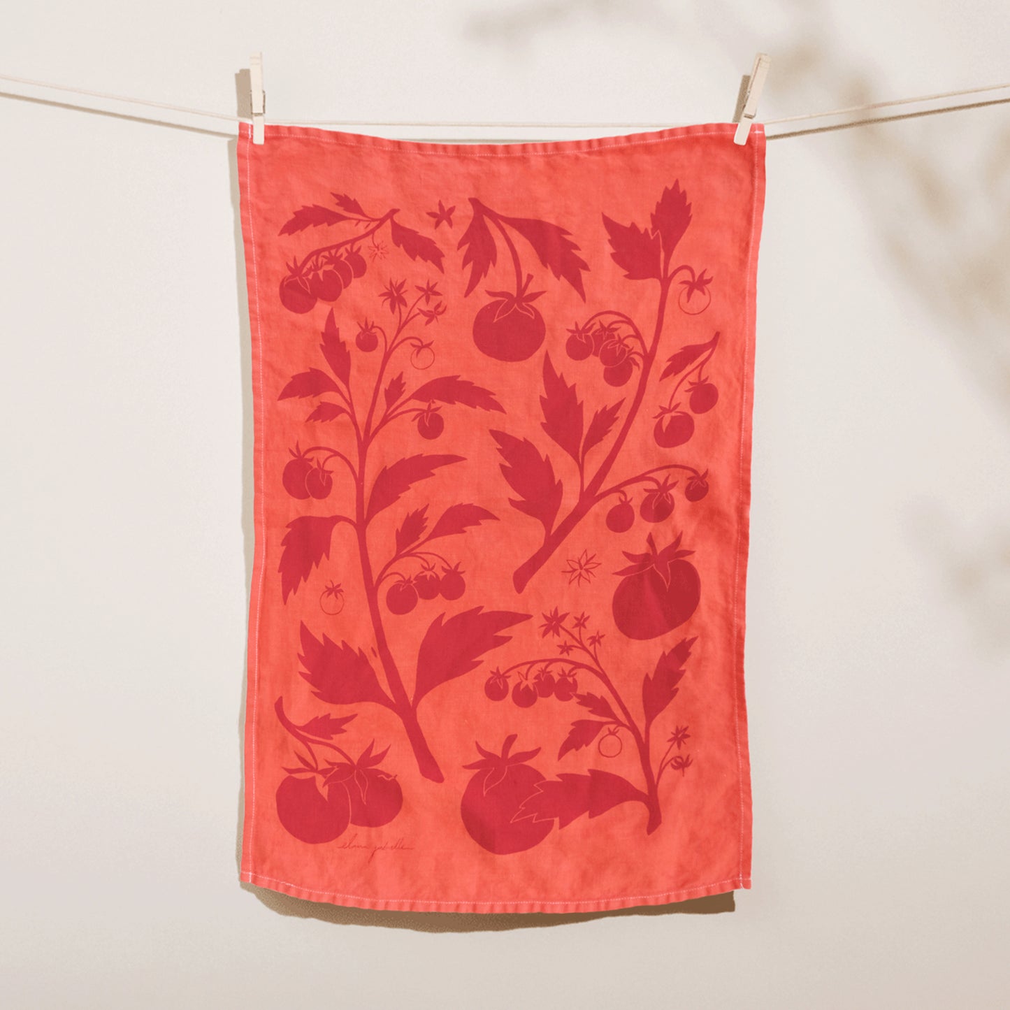 Tomato Linen Tea Towel