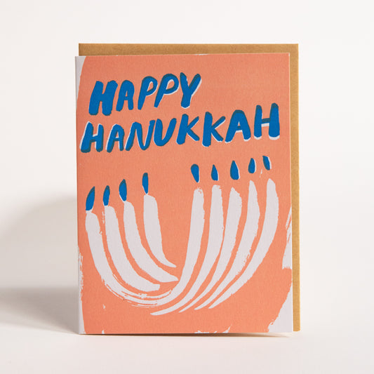 Happy Hanukkah Pink + Blue Card