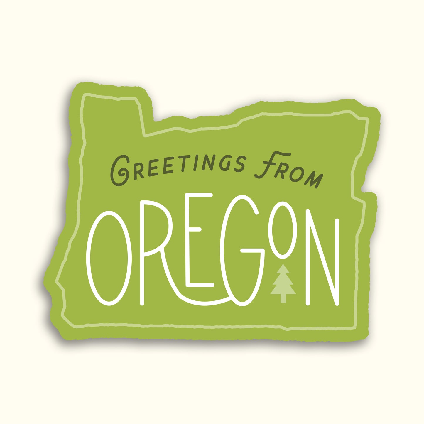 Greetings From Oregon Die Cut Postcard