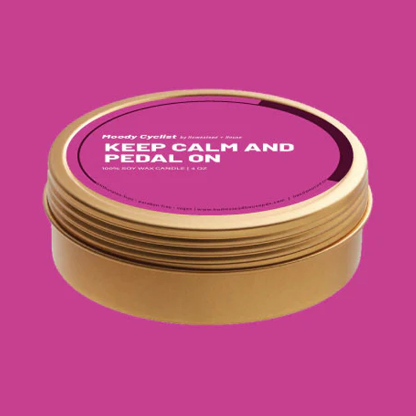 Keep Calm and Pedal On Candle Tin
