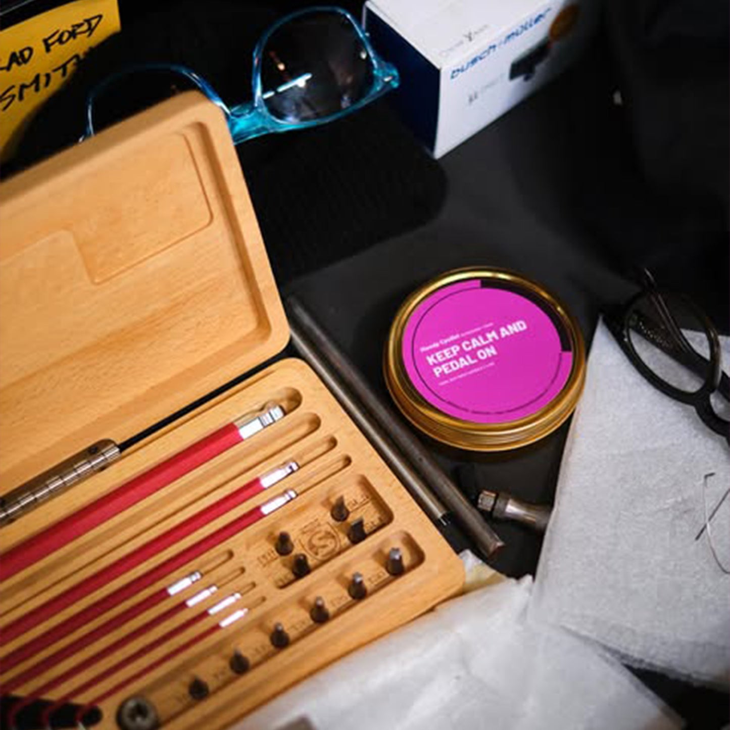 Keep Calm and Pedal On Candle Tin