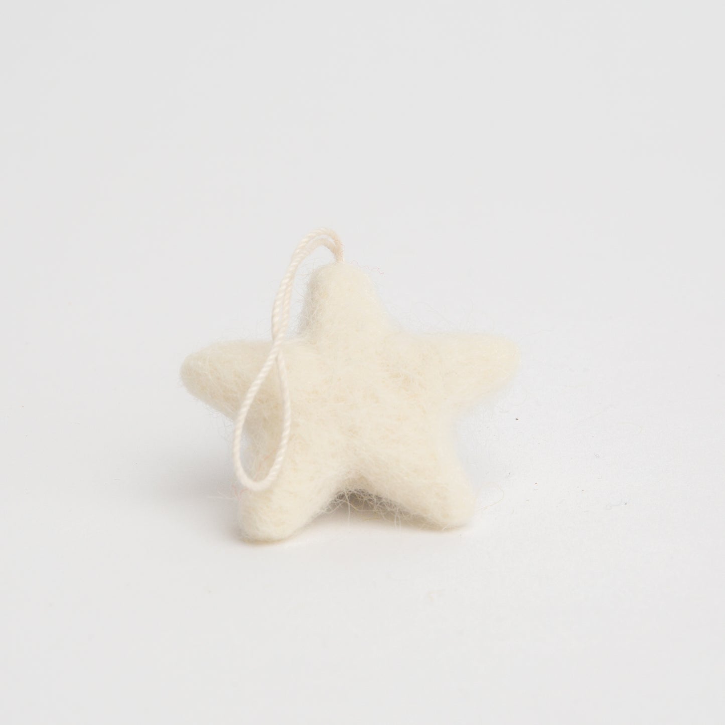 Dusty White Felted Wool Star Ornament