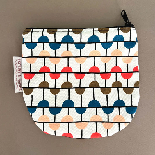 The Grid Circle  Curvy Pouch