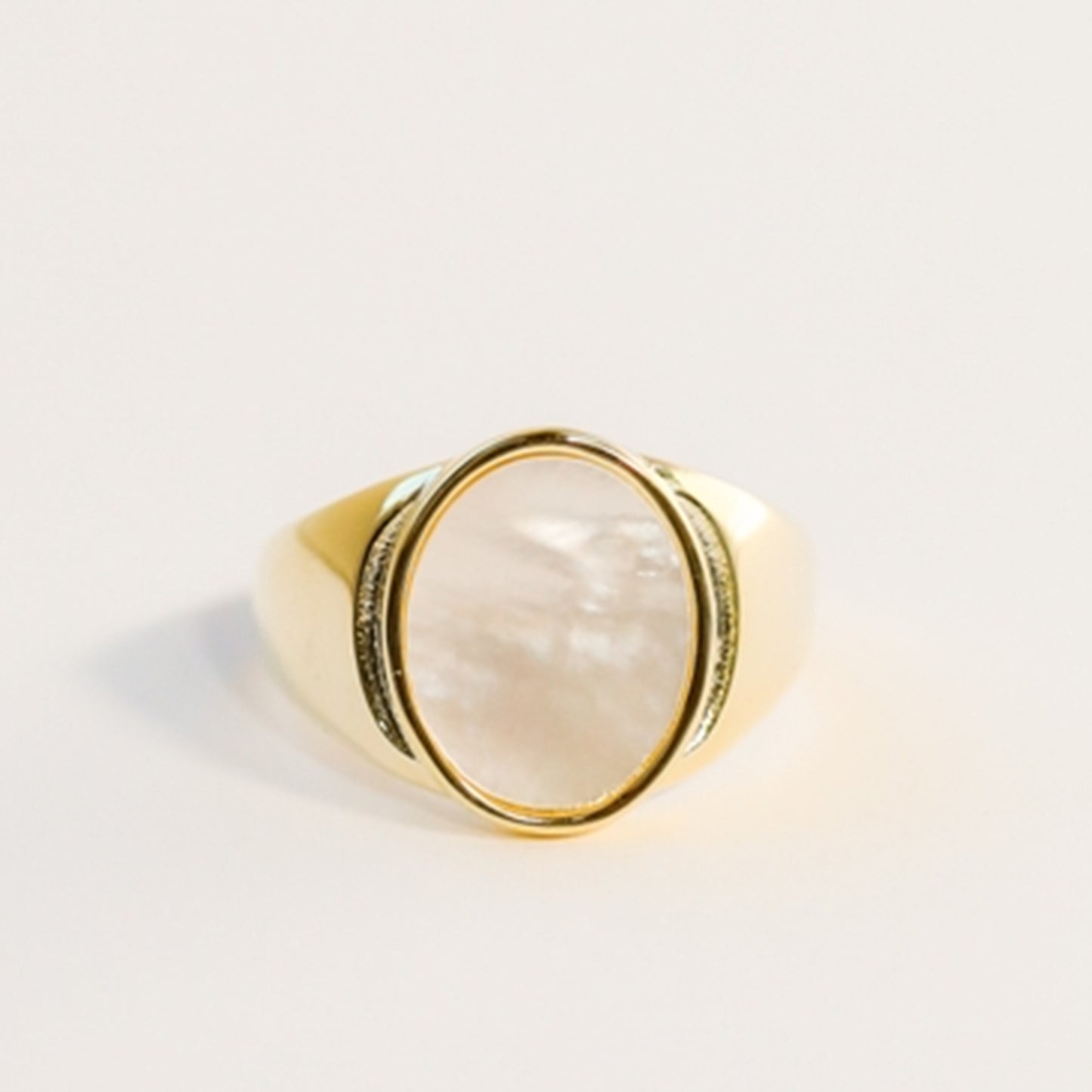 Mother of Pearl Signet Ring