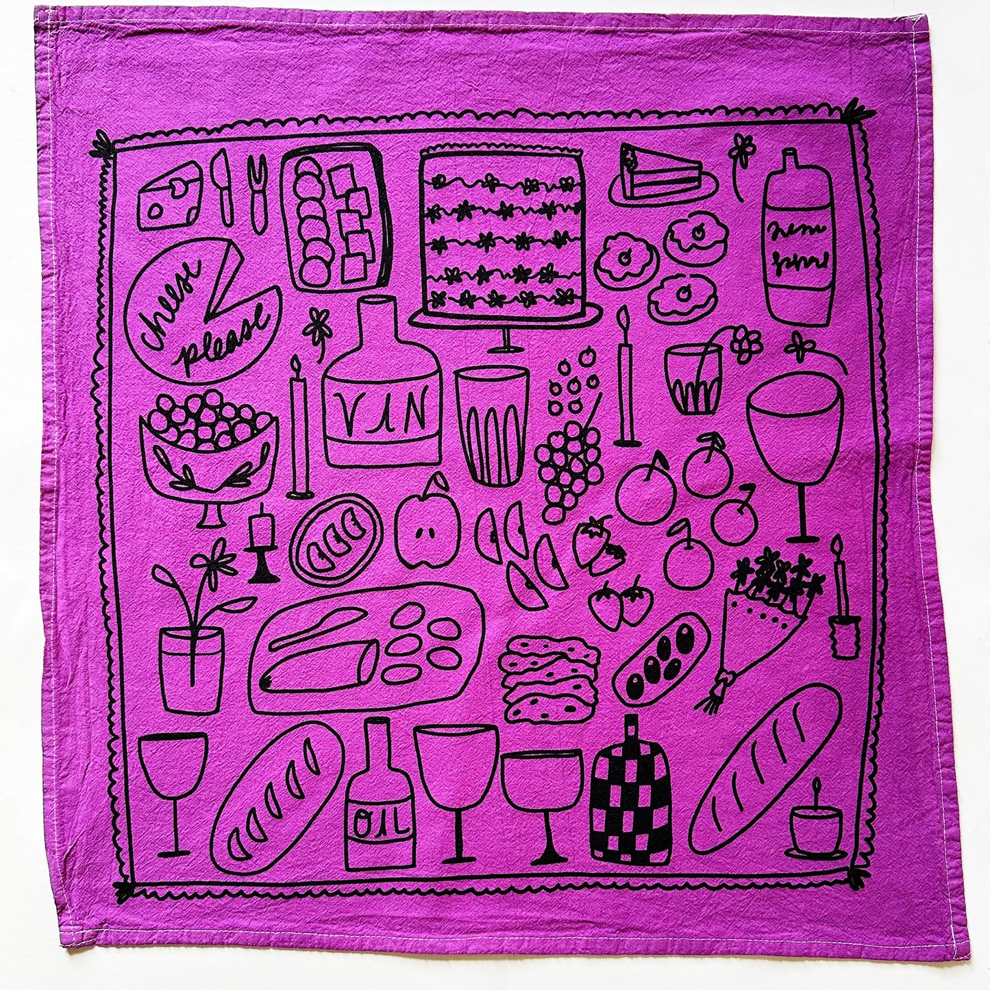 Grape Picnic Tea Towel
