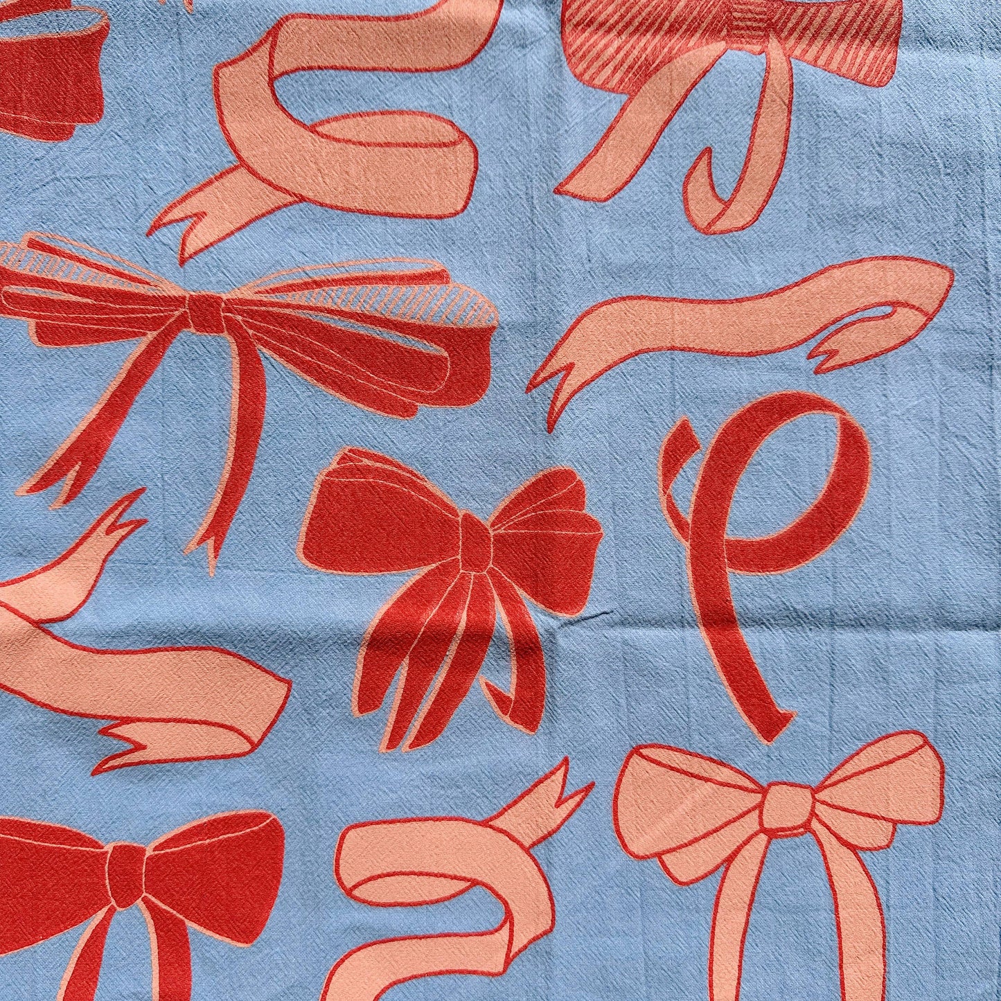 Bows on Blue Tea Towel