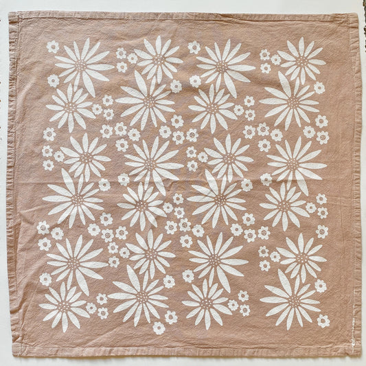 Taupe Fall Flowers Tea Towel