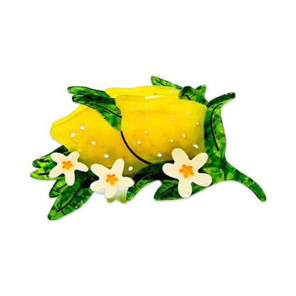 Large Lemon and Flowers Hair Claw