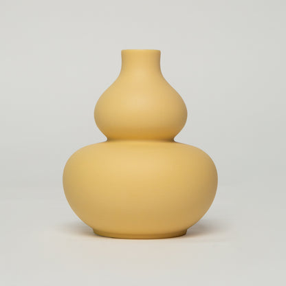 Mini Double Gourd Vase in Matte Butter Yellow