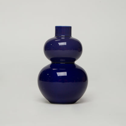 Mini Double Lobed Vase in Glossy Indigo