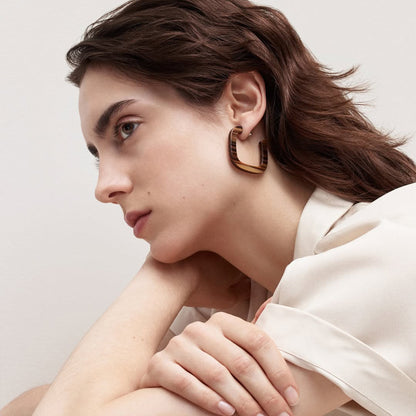 Midi Square Hoops in Canyon