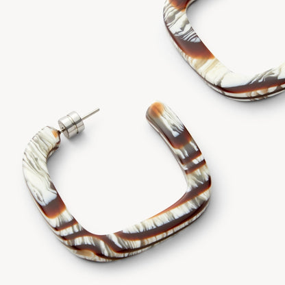 Midi Square Hoops in Canyon