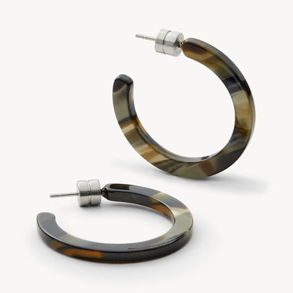 Mini Hoops in Midnight Horn