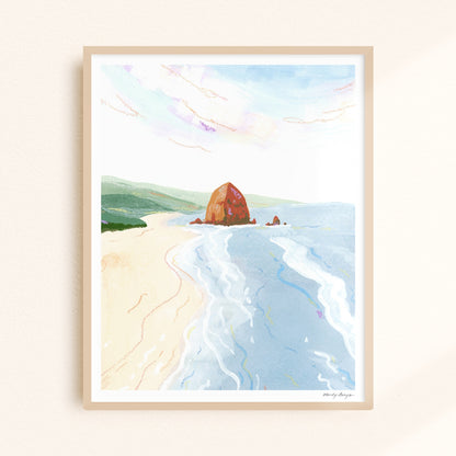 Mandy Arroyo: Cannon Beach Haystack Rock Print