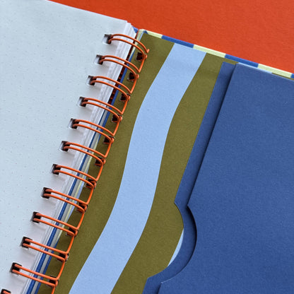 Mediterranean Stripes A5 Dot Grid Notebook
