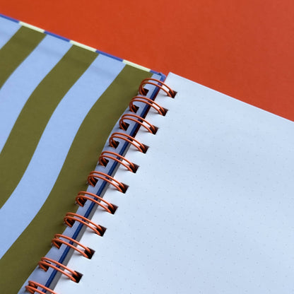 Mediterranean Stripes A5 Dot Grid Notebook