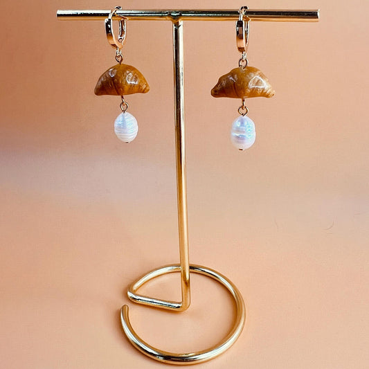 Croissant & Pearl Earrings