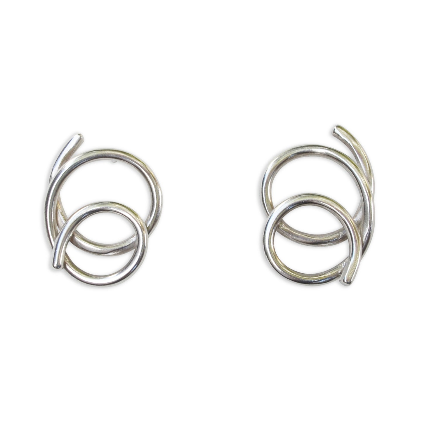 Squiggle Posts in Silver