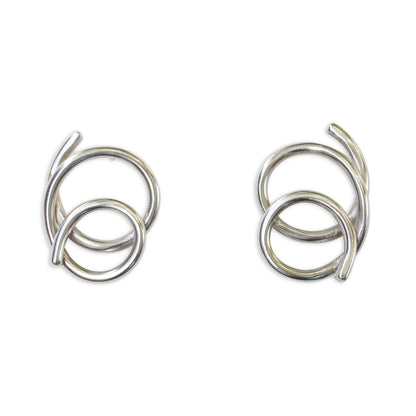 Squiggle Posts in Silver