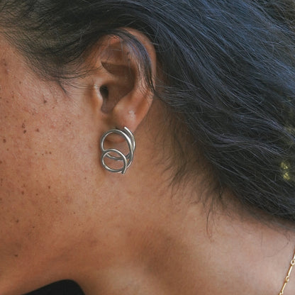 Squiggle Posts in Silver