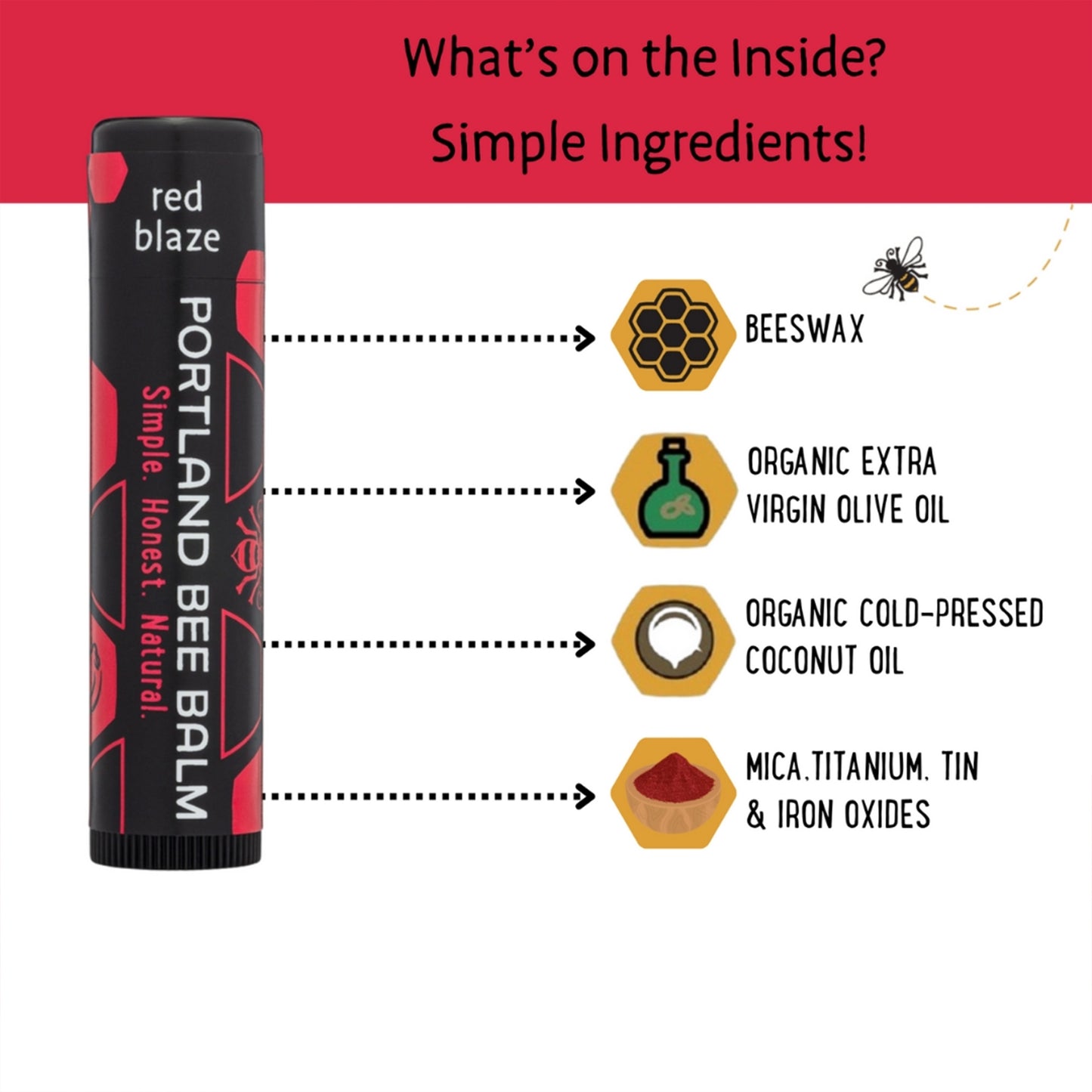 Tinted Beeswax Lip Balm - Red Blaze