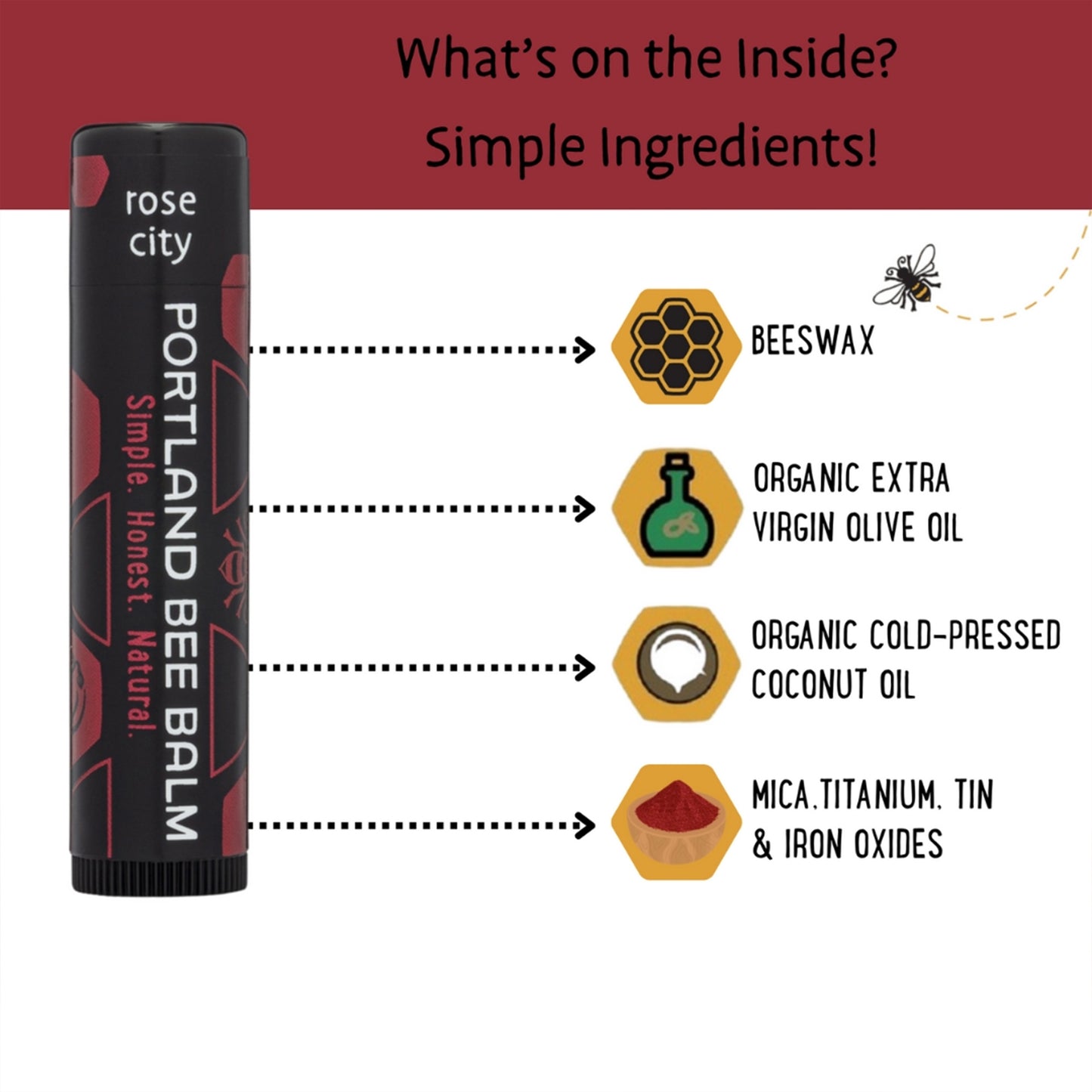 Tinted Beeswax Lip Balm - Rose City