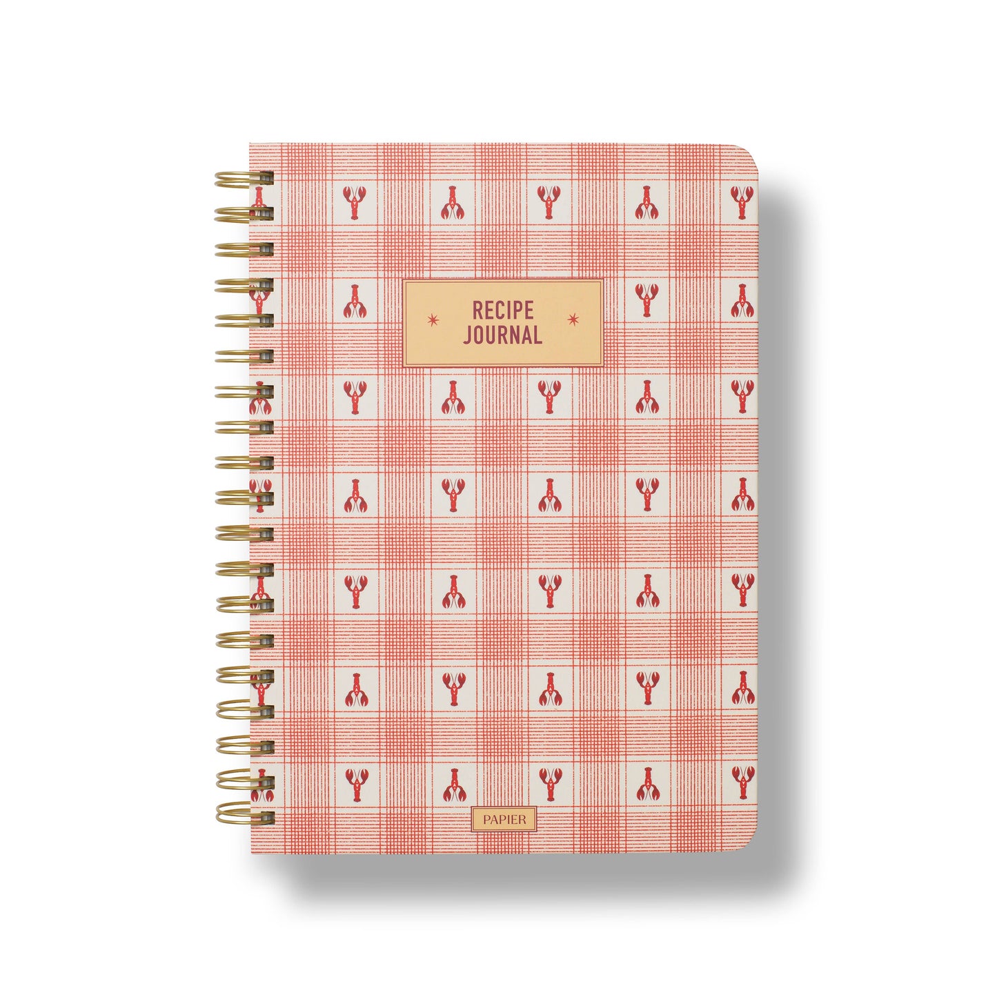 Lobster Gingham Spiral Recipe Journal