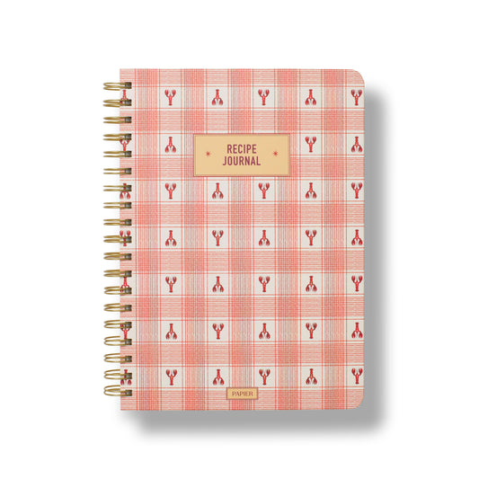Lobster Gingham Spiral Recipe Journal