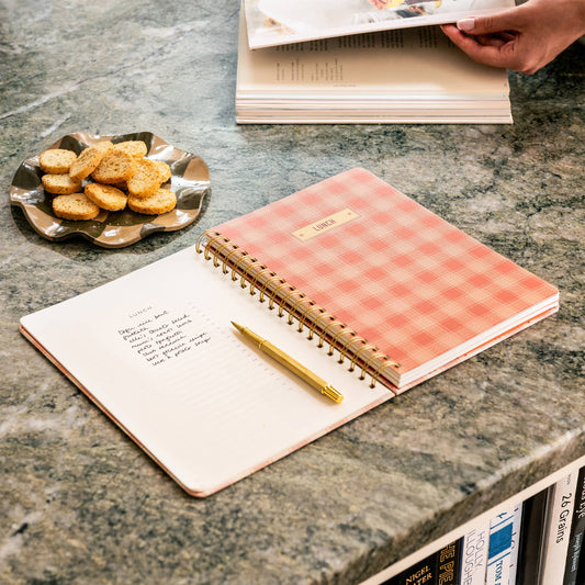 Lobster Gingham Spiral Recipe Journal