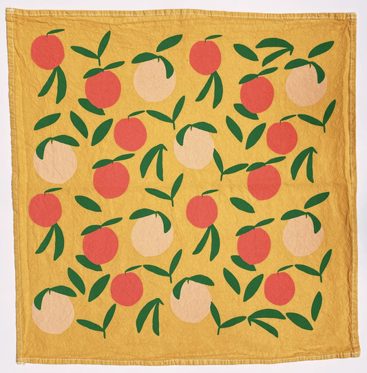 Yellow Peach Toss Tea Towel