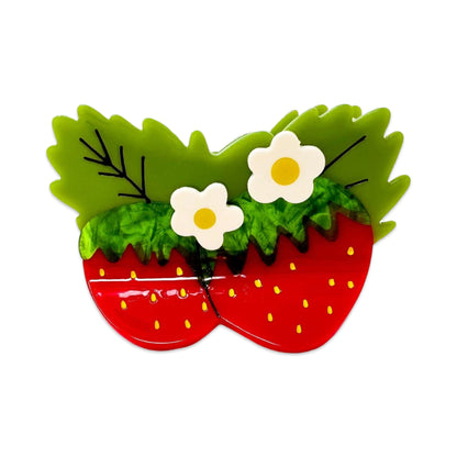 Large Strawberries and Flowers Hair Claw