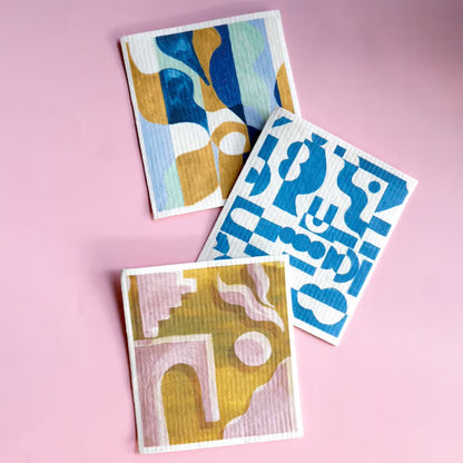 3 Pack Dishcloths - Abstract