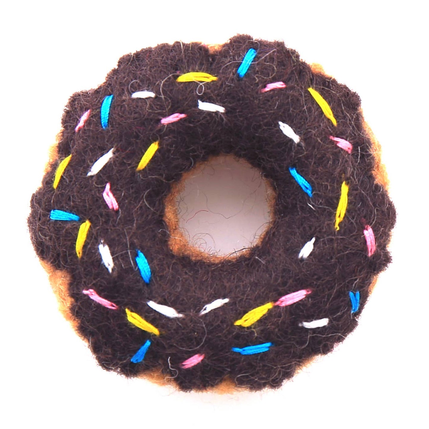 Chocolate Donut Felt Catnip Toy