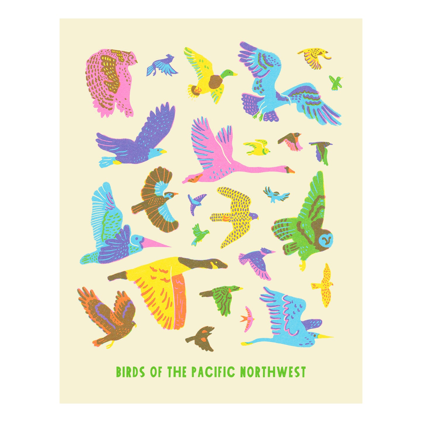 Birds of PNW Riso Print